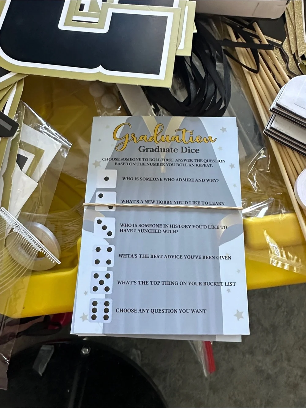 Graduation Party Supplies Pack - Gold, Yellow, Silver & Black plus more